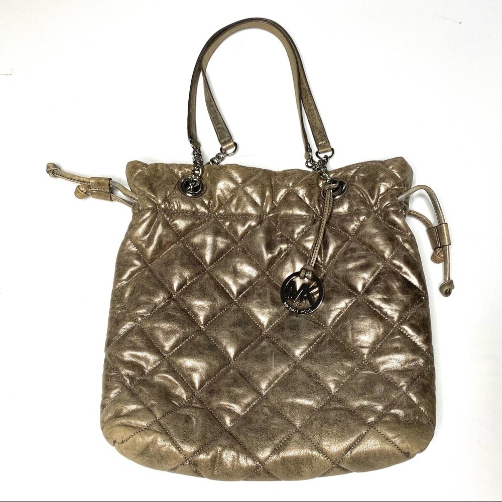 Michael Kors gold quilted bag